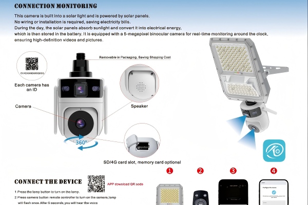 solar flood light with camera en