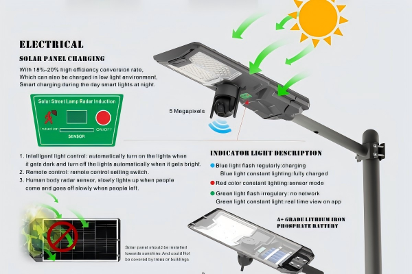Solar Powered Street Lights with Camera