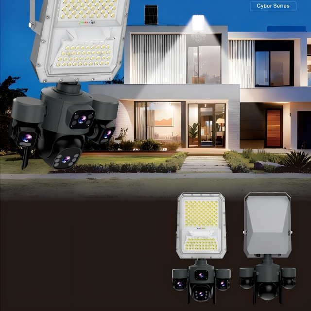 All in Two Solar Flood Light with Camera Four-channel
