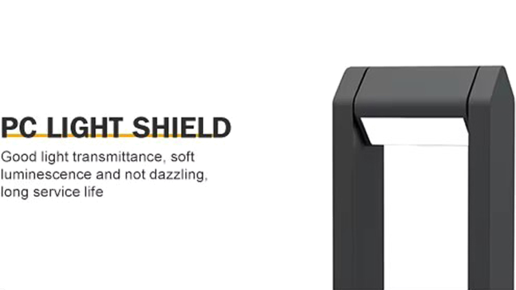 Outdoor LED lawn light lens detail