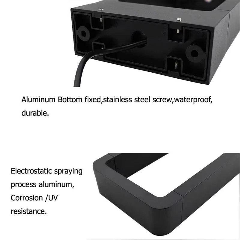 Outdoor LED lawn light lens detail
