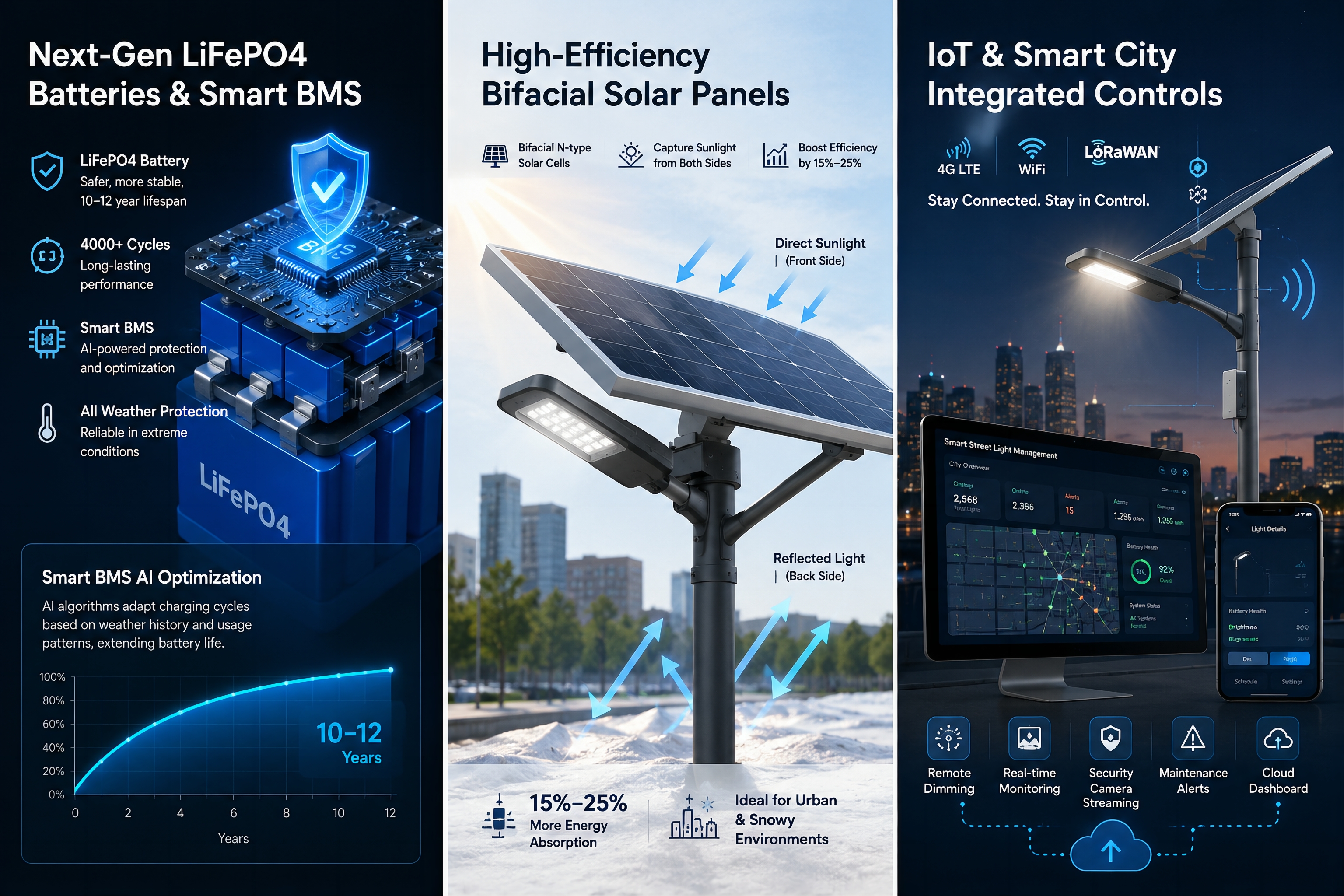 Smart solar street light